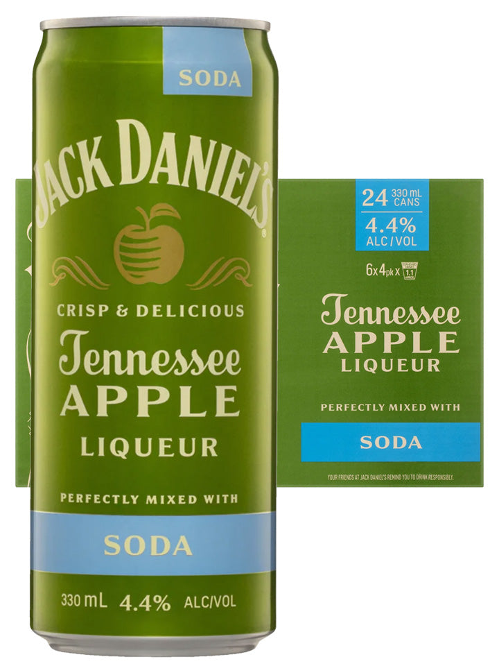 Jack Daniels Tennessee Apple Whiskey Liqueur Soda 24 x Pack