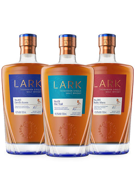Lark The Complete Signature Collection Fire Trail, Devils Storm & Ruby Abyss Single Malt Australian Whisky 3 x 700mL