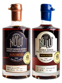 NULU 8 Year Old Single Barrel Bundle Maple Brulee + Double Oaked Wheated Straight Bourbon Whiskey 2 x 750mL
