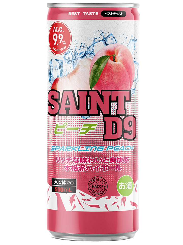 Saint D9 Double Sparkling Peach 9.9% 24 x 500mL Cans – The Drink