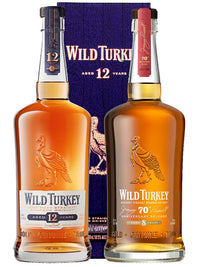 Wild Turkey 8 Year Old Jimmy Russell's 70th Anniversary 750mL + 12 Year Old 101 Proof Distiller's Reserve Kentucky Straight Bourbon Whiskey 700mL