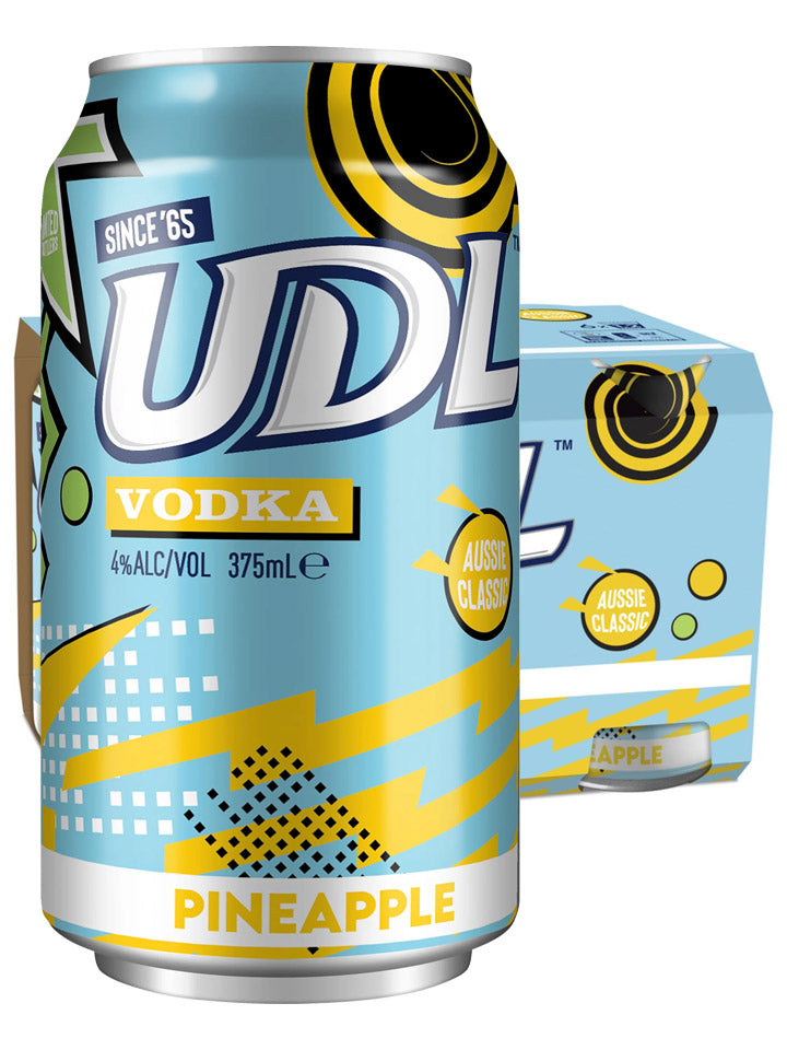 UDL Vodka & Pineapple 6 x 4 Pack 375ml Cans