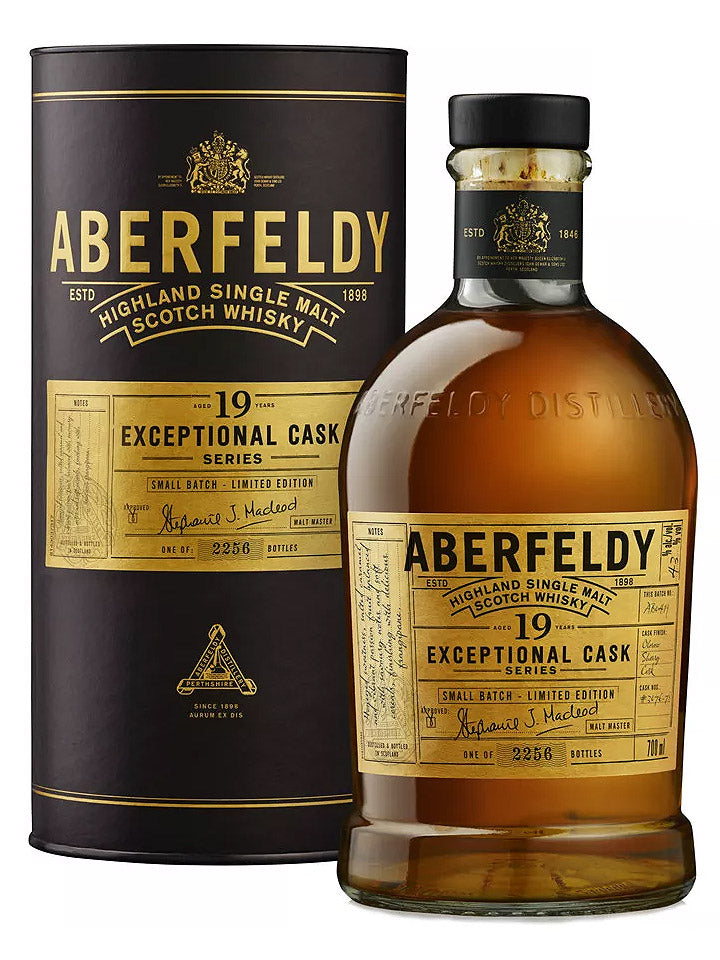 Aberfeldy Exceptional Cask Series 19 Year Old Sherry Finish Single Malt Scotch Whisky 700mL