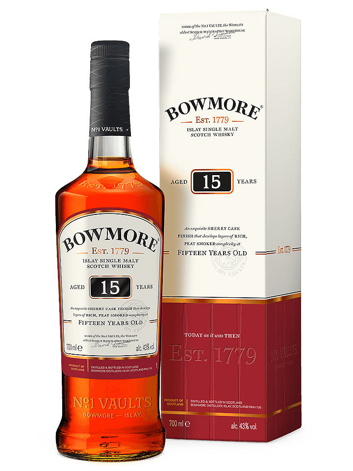 Bowmore 15 Year Old Sherry Cask Single Malt Scotch Whisky 700mL