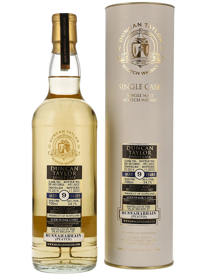 Bunnahabhain 9 Year Old 2014 Peated Duncan Taylor Cask Strength Single Malt Scotch Whisky 700mL