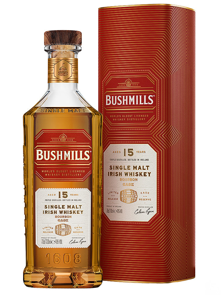 Bushmills 15 Year Old Bourbon Cask Single Malt Irish Whiskey 700mL