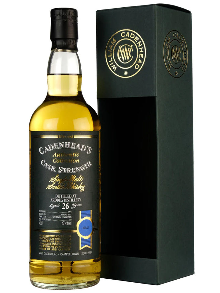 Ardbeg 26 Year Old 1994 Cadenhead's Authentic Cask Strength Single Malt Scotch Whisky 700mL