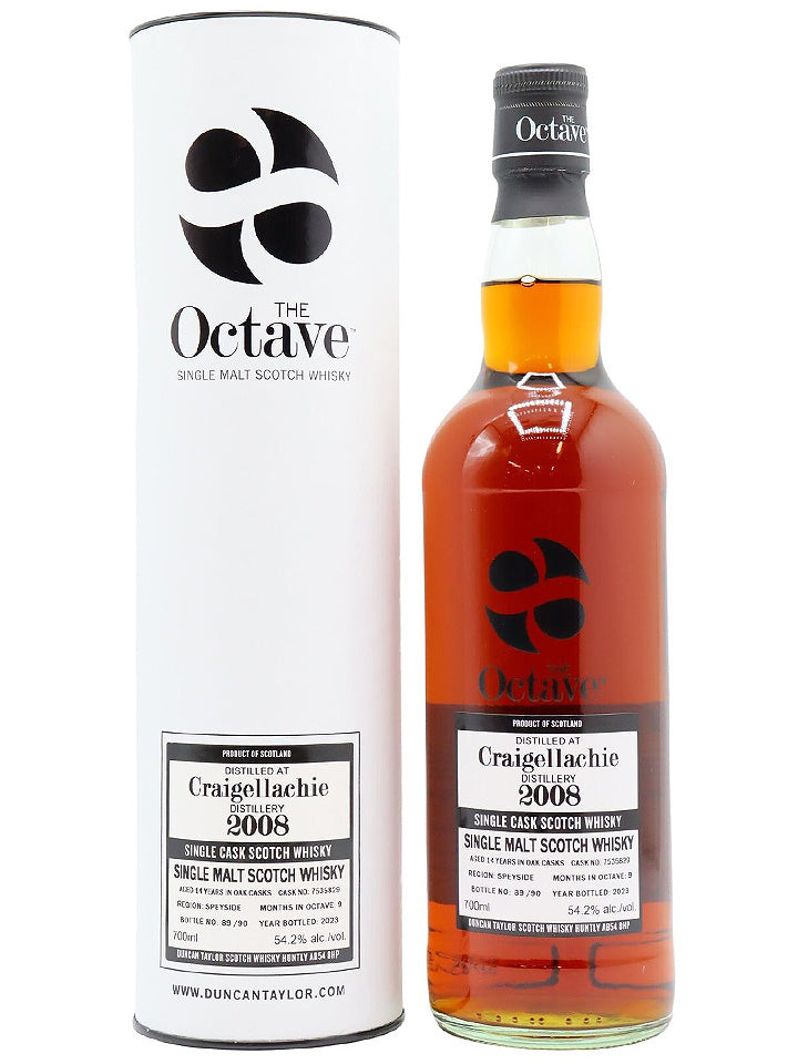 Craigellachie 14 Year Old 2008 Duncan Taylor Octave Cask Strength Single Malt Scotch Whisky 700mL