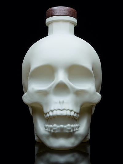 Crystal Head Bone Limited Edition Ceramic Skull Decanter Vodka + Skull Shot Glass & Crystal Engraved Stopper 700mL