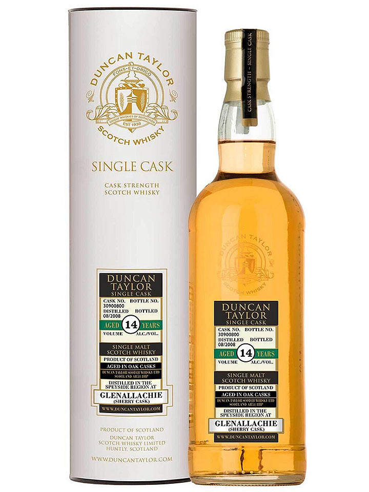 Glenallachie 14 Year Old 2008 Sherry Cask Duncan Taylor Cask Strength Single Malt Scotch Whisky 700mL