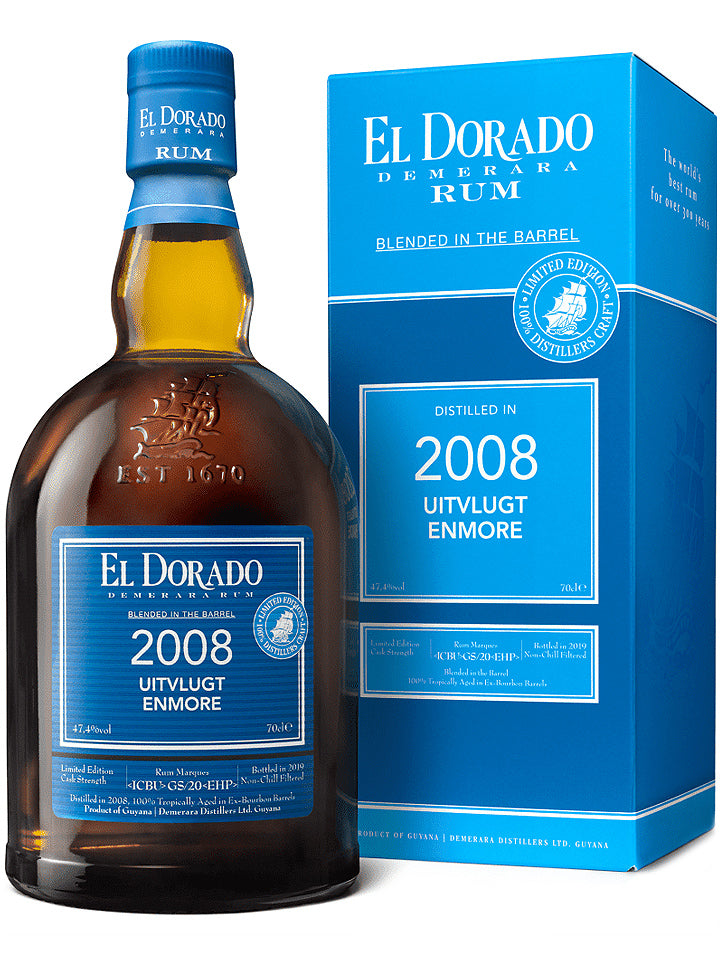 El Dorado 11 Year Old 2008 Uitvlugt Enmore Cask Strength Guyanese Rum 700mL