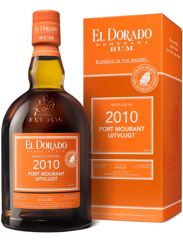 El Dorado 9 Year Old 2010 Port Mourant Uitvlugt Cask Strength Guyanese Rum 700mL