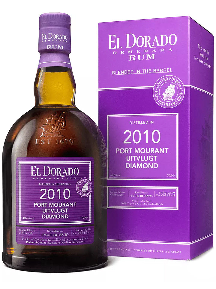 El Dorado 9 Year Old 2010 Port Mourant Uitvlugt Diamond Cask Strength Guyanese Rum 700mL