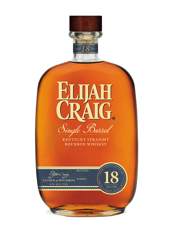 Elijah Craig 18 Year Old Single Barrel 2023 Release Kentucky Straight Bourbon Whiskey 750mL + 30mL Barrel Proof Batch C923 Sample
