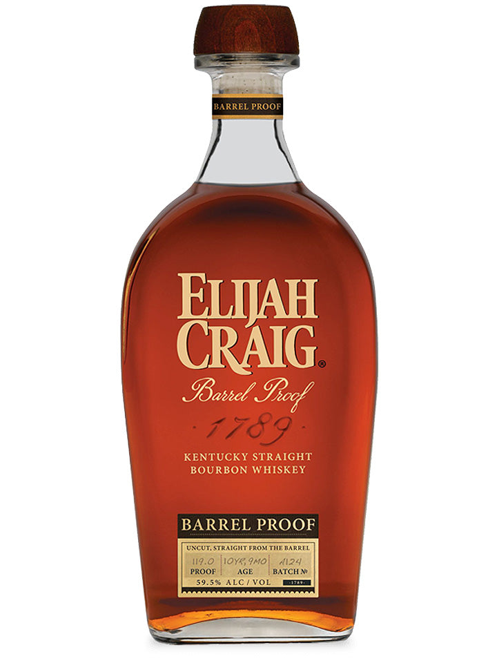 Elijah Craig 10 Year Old Barrel Proof Batch A124 59.5% Kentucky Straight Bourbon Whiskey 750mL