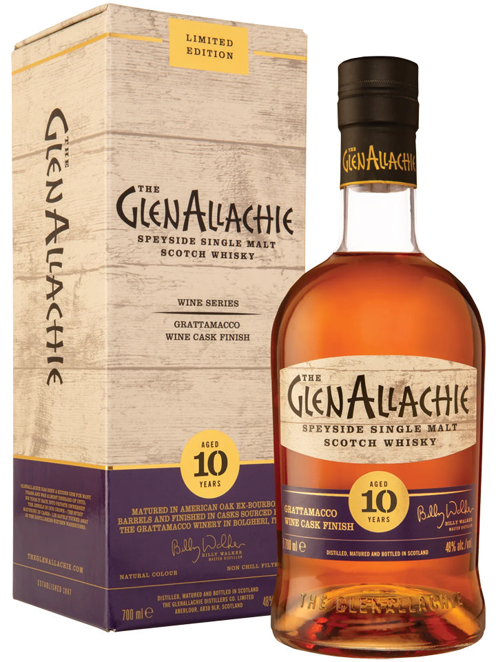 Glenallachie 10 Year Old Grattamacco Wine Cask Finish Single Malt Scotch Whisky 700mL