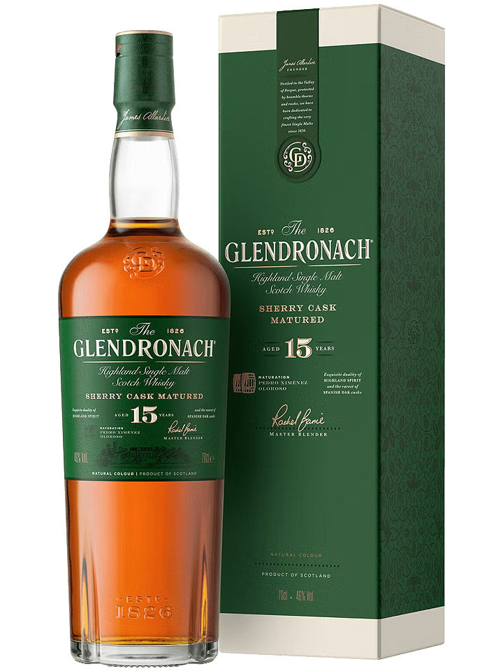 GlenDronach 15 Year Old Sherry Cask Matured Single Malt Scotch Whisky 700mL