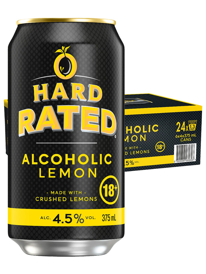 Hard Rated Alcoholic Lemon Case 24 x 375mL Cans