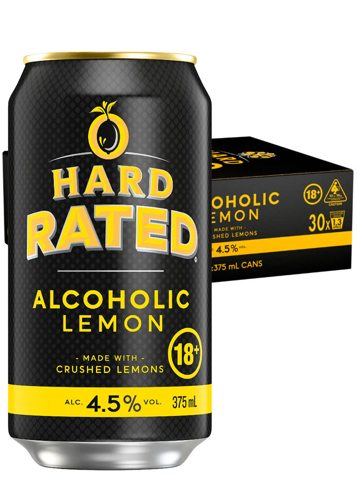 Hard Rated Alcoholic Lemon Case 30 x 375mL Cans