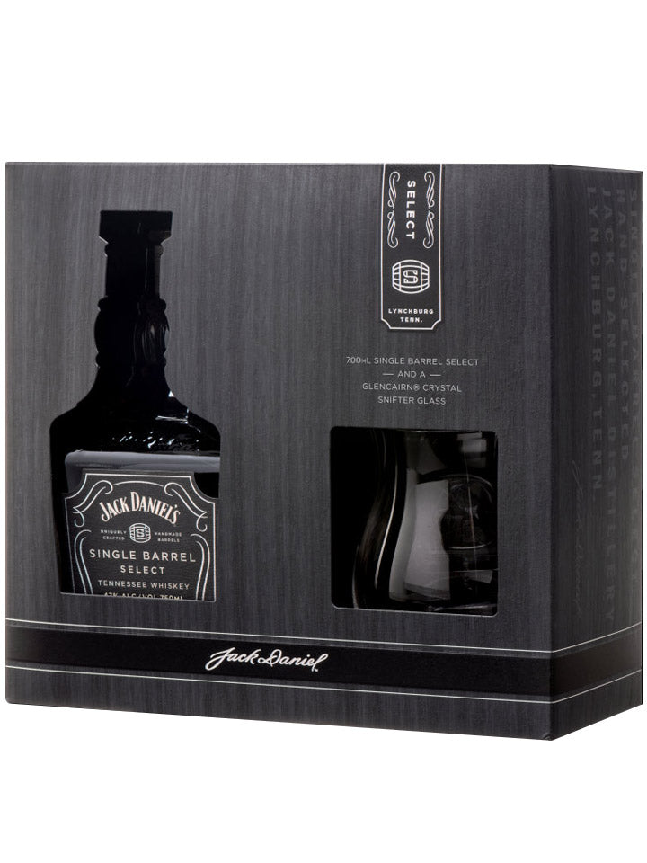 Jack Daniels Single Barrel Select 47% ABV + Glencairn Crystal Snifter Glass Pack Tennessee Whiskey 700mL