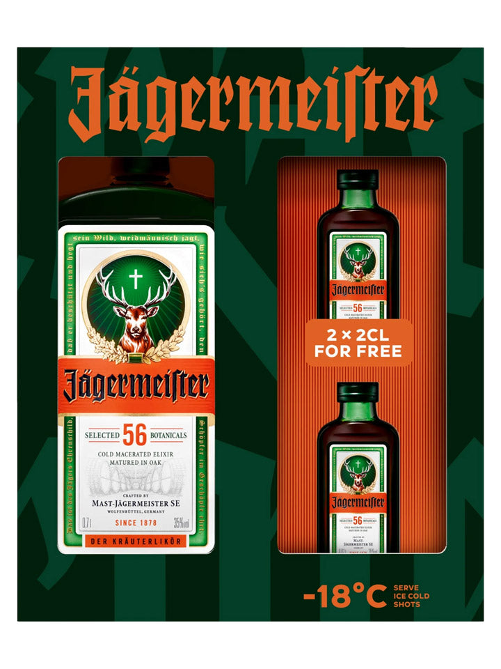 Jagermeister Herb Liqueur Gift Pack 700mL + 2 x Miniature 20mL