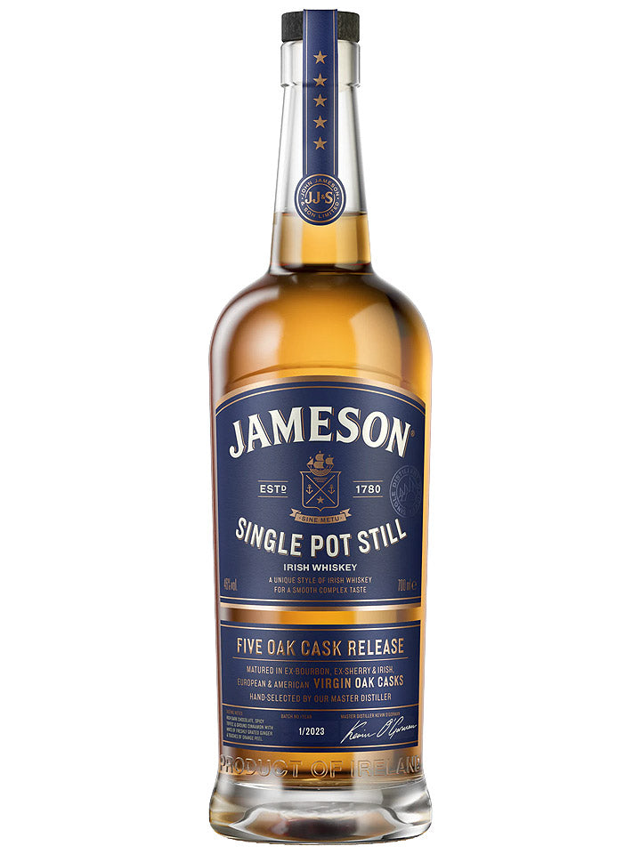Jameson Five Oak Cask Release Single Pot Still Irish Whiskey 700mL