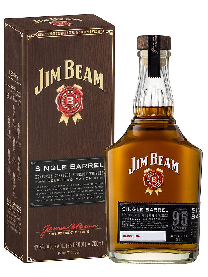 Jim Beam Single Barrel 95 Proof 47.5% Kentucky Straight Bourbon Whiskey 700mL