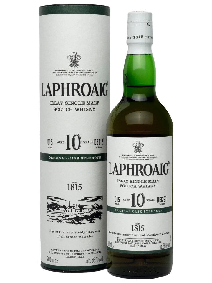 Laphroaig 10 Year Old Cask Strength Batch 015 Single Malt Scotch 700mL