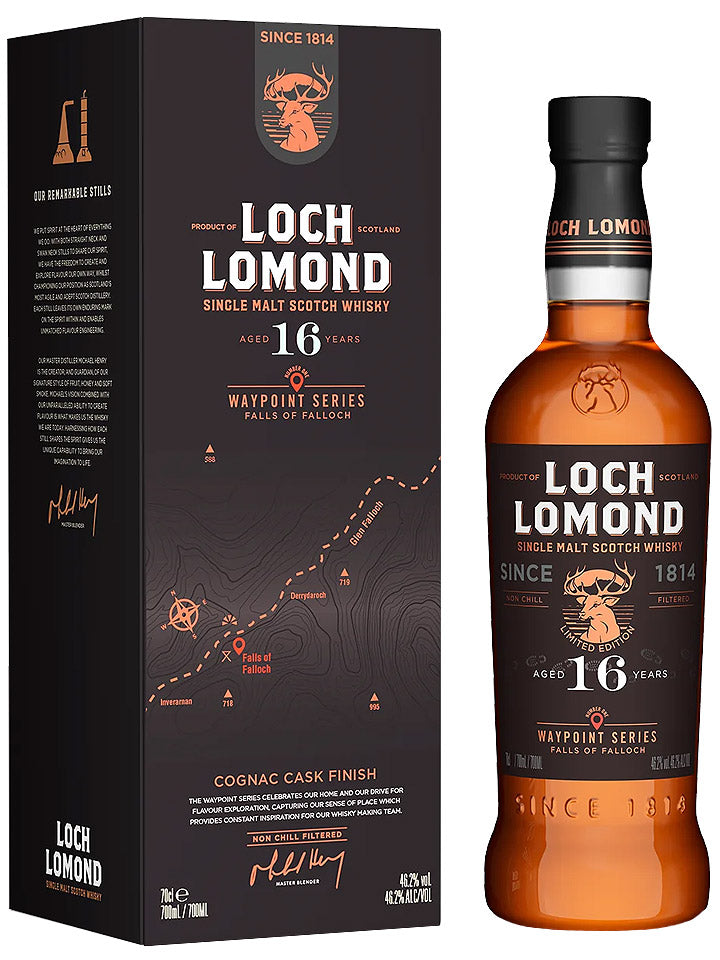 Loch Lomond 16 Year Old Waypoint Series Falls of Falloch Release No.1 Cognac Cask Finish Single Malt Scotch Whisky 700mL