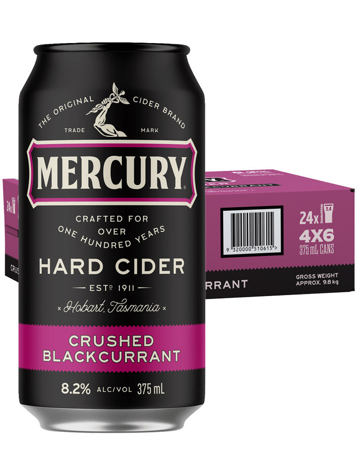 Mercury Hard Cider Crushed Blackcurrant Cider Case 24 x 375mL Cans