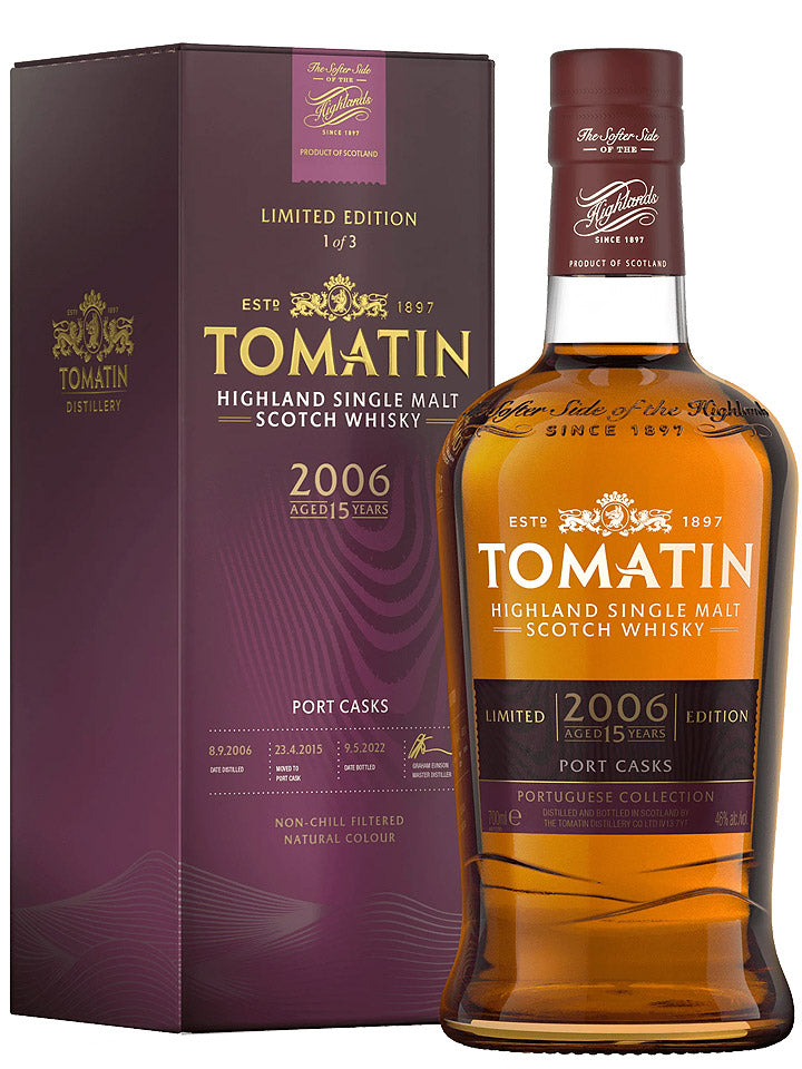 Tomatin 15 Year Old Port Casks Portuguese Collection Single Malt Scotch Whisky 700mL