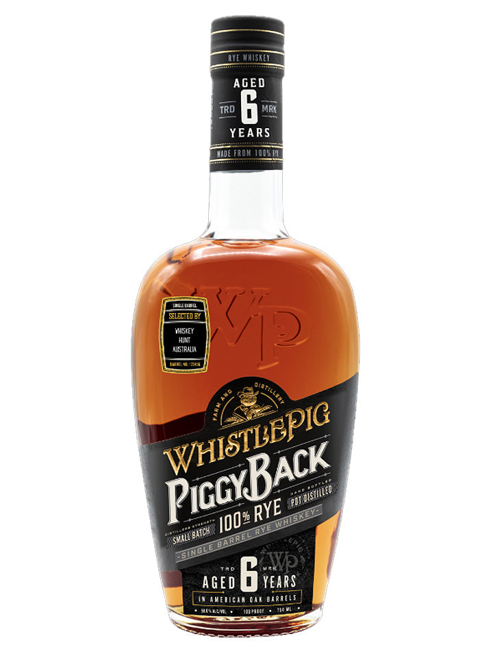 Whistlepig 6 Year Old Single Barrel WHA Piggyback 100% Rye Canadian Whiskey 750mL