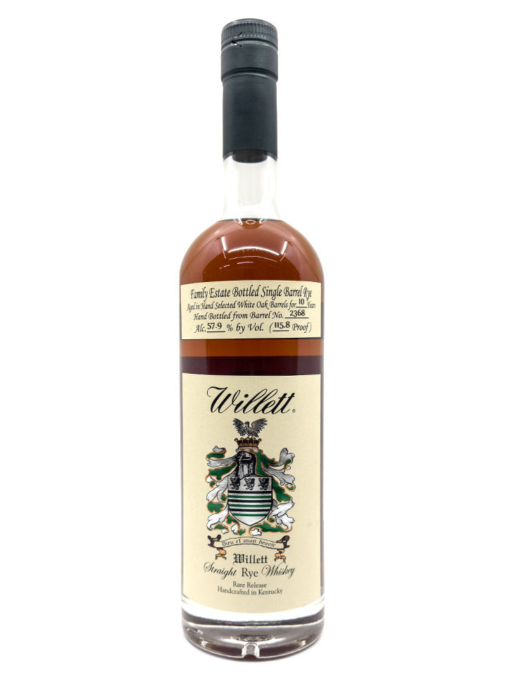 Willett Family Estate 10 Year Old Single Barrel Cask Strength Straight Rye Whiskey 750mL