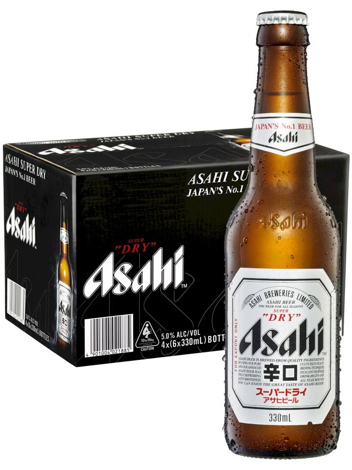 Asahi Super Dry Beer Case 4 x 6 Pack 330ml Bottles