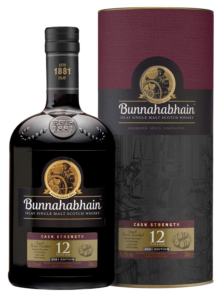 Bunnahabhain 12 Year Old Cask Strength 2021 Single Malt Scotch Whisky 700mL