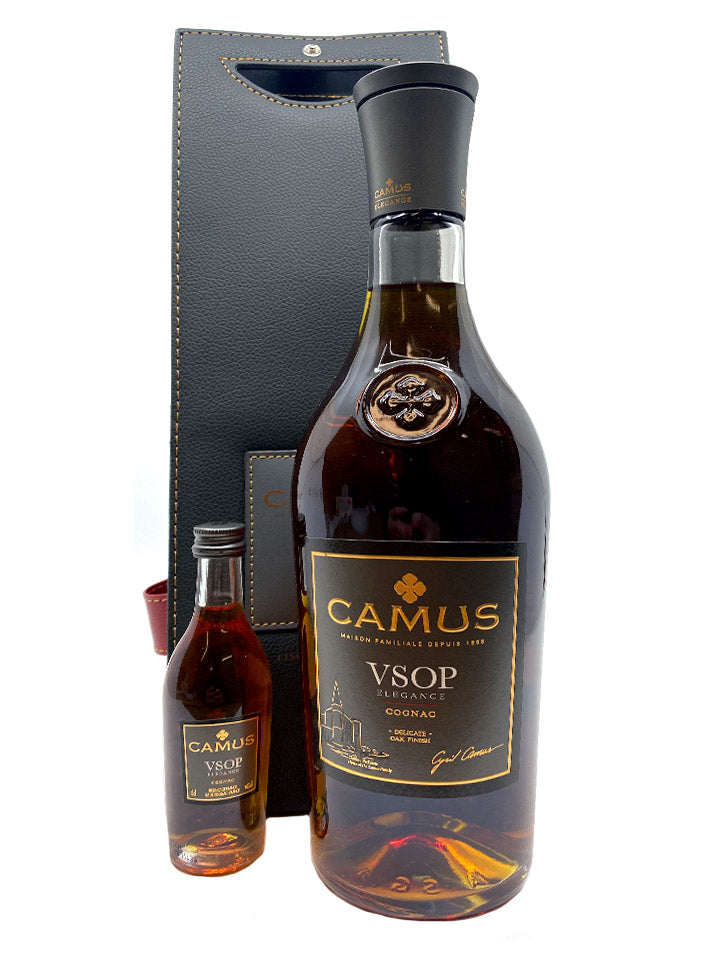 Camus VSOP Elegance Cognac Leather Gift Bag 700mL + Bonus 50mL