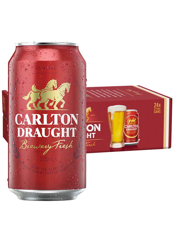 Carlton Draught Beer Case 24 x 375mL Cans