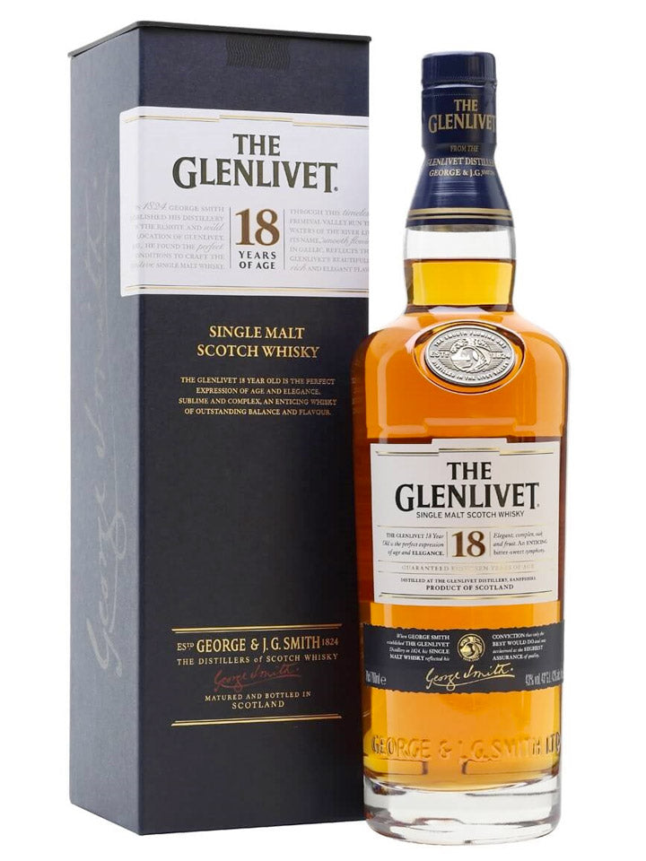 Glenlivet 18 Year Old 43% Single Malt Scotch Whisky 700mL