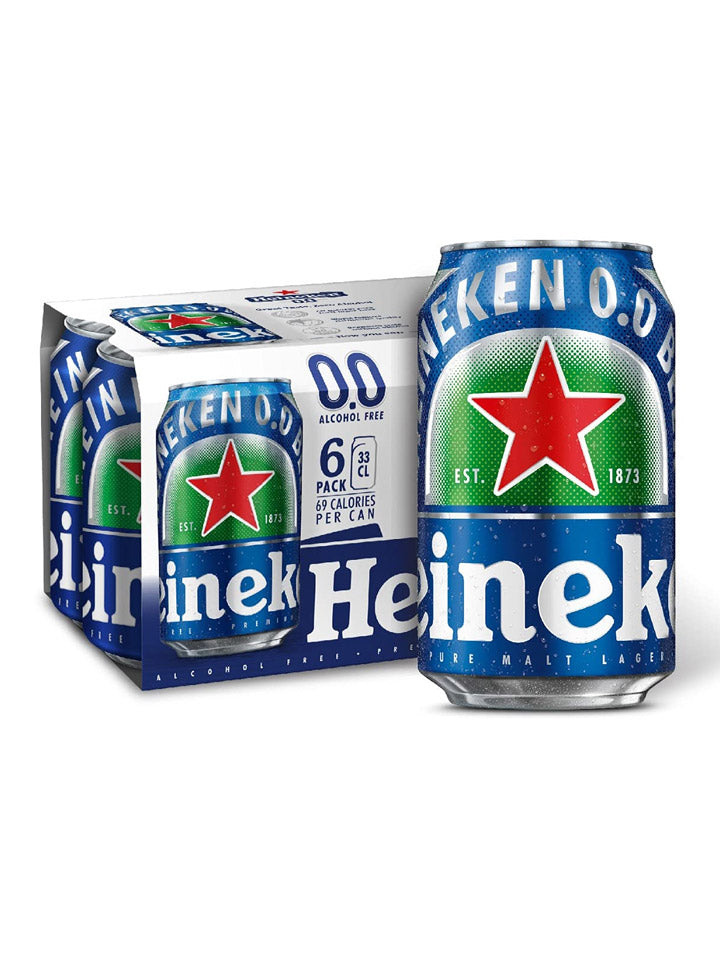 Heineken Zero Non Alcoholic Beer Case 4 x 6 Pack 330ml Cans