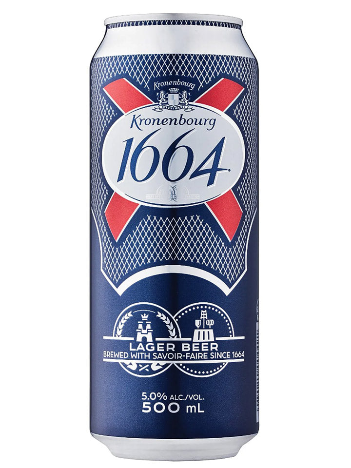 Kronenbourg 1664 French Lager Beer Case 24 x 500mL Cans The Drink Society