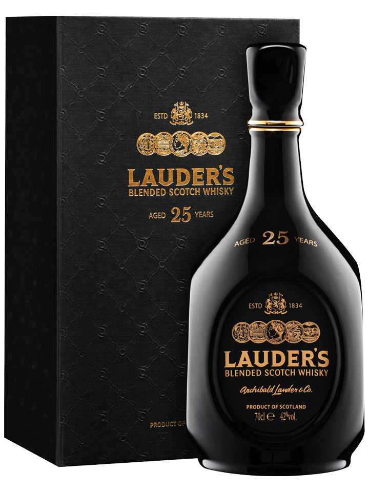 Lauders 25 Year Old Ceramic Decanter Blended Scotch Whisky 700mL