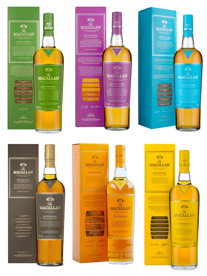 The Macallan Edition Limited Edition Collection Set (No.1 - 6) 6 x 700 ...