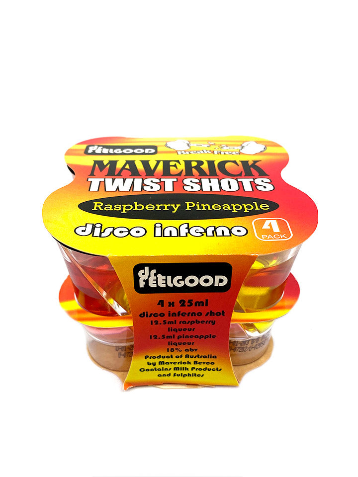 Maverick Disco Inferno Raspberry & Pineapple Liqueur 4 x 25mL Shots