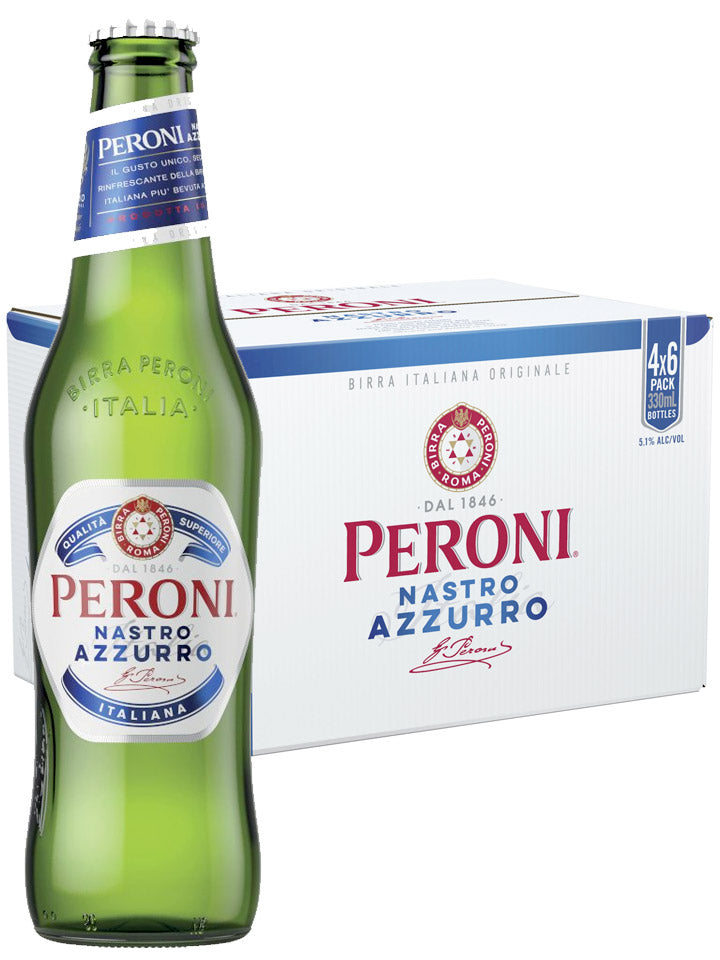 Peroni Nastro Azzurro Imported From Italy Beer Case 24 x Pack 330mL Bottles