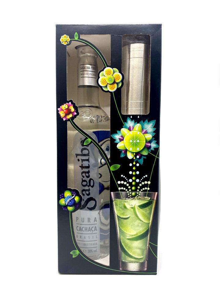 Sagatiba Premium Cachaca Brasilian Liqueur 700mL + 50mL Pura + 125mL Funkin Mixer